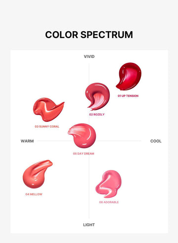 Lemiu Korean Vegan Lip Makeup - Moist Lip Blur & Lip Stain Tint (6 Colors) - 01 Up Tension