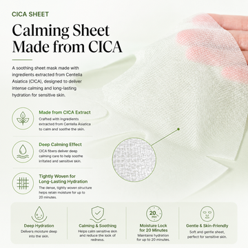 PerBeauHaute RE:Light Calming Brightening Cica Korean Mask Sheet (5 Sheets)