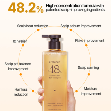 Golden Drip 48K Korean Scalp Shampoo | Deep Cleansing & Scalp Balance Care - 255ml